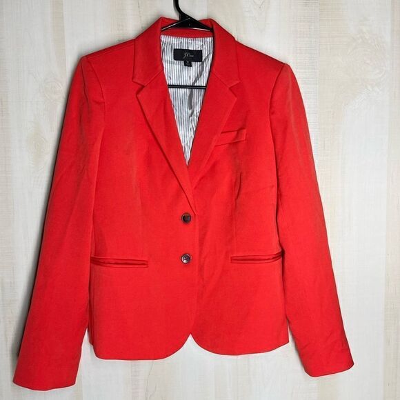 J. Crew red 2 button blazer, size medium‎ - Picture 1 of 14